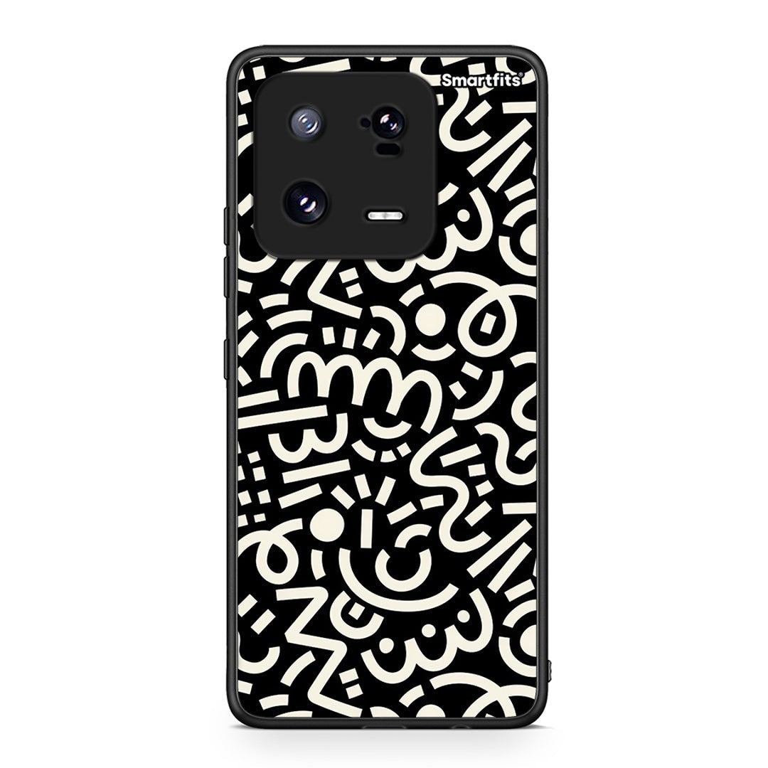 Θήκη Xiaomi 13 Doodle Art από τη Smartfits με σχέδιο στο πίσω μέρος και μαύρο περίβλημα | Xiaomi 13 Doodle Art Case with Colorful Back and Black Bezels