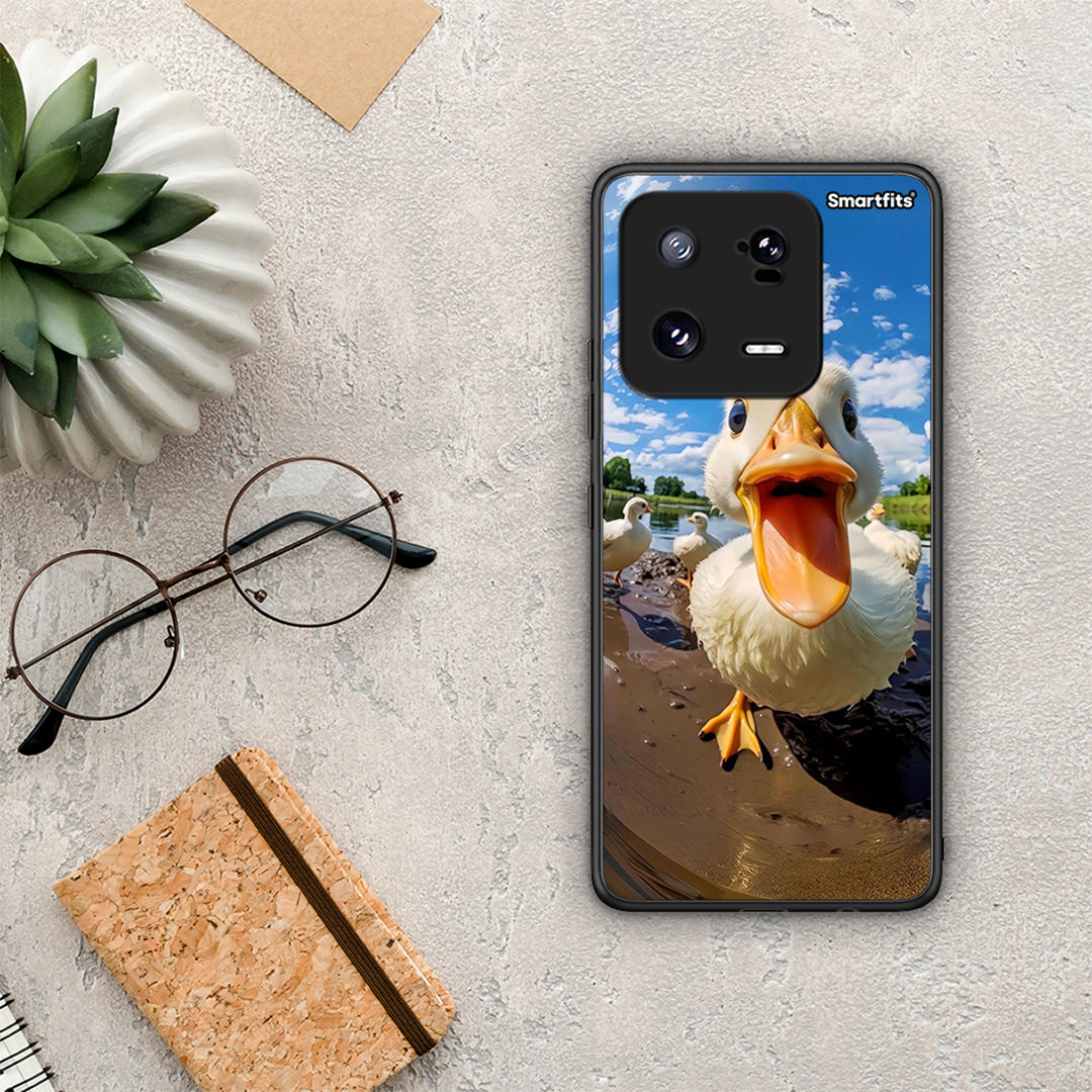 Θήκη Xiaomi 13 Pro Duck Face από τη Smartfits με σχέδιο στο πίσω μέρος και μαύρο περίβλημα | Xiaomi 13 Pro Duck Face Case with Colorful Back and Black Bezels