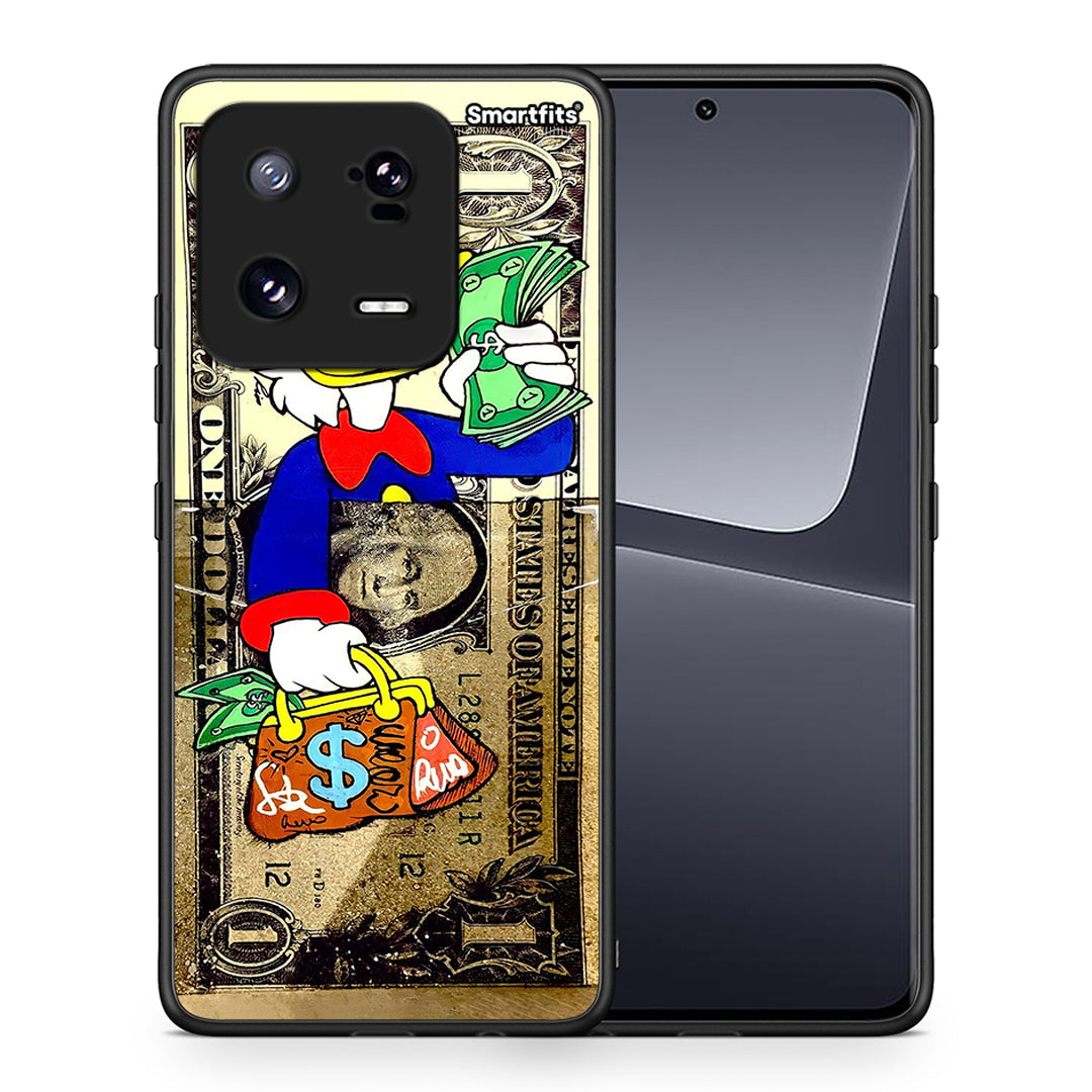 Θήκη Xiaomi 13 Pro Duck Money από τη Smartfits με σχέδιο στο πίσω μέρος και μαύρο περίβλημα | Xiaomi 13 Pro Duck Money Case with Colorful Back and Black Bezels