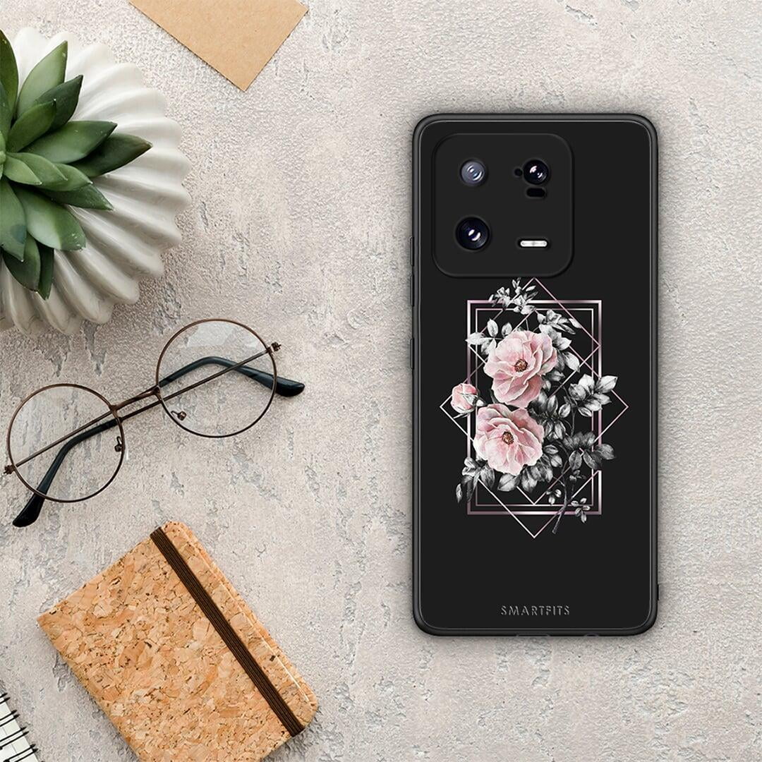 Θήκη Xiaomi 13 Pro Flower Frame από τη Smartfits με σχέδιο στο πίσω μέρος και μαύρο περίβλημα | Xiaomi 13 Pro Flower Frame Case with Colorful Back and Black Bezels