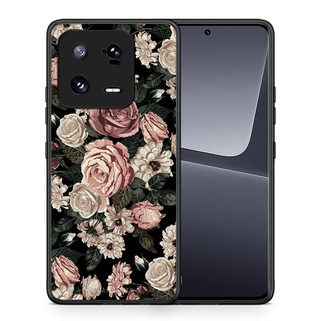 Θήκη Xiaomi 13 Pro Flower Wild Roses από τη Smartfits με σχέδιο στο πίσω μέρος και μαύρο περίβλημα | Xiaomi 13 Pro Flower Wild Roses Case with Colorful Back and Black Bezels