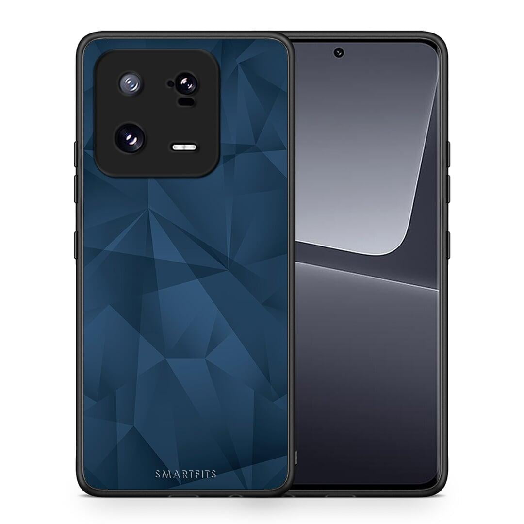 Θήκη Xiaomi 13 Pro Geometric Blue Abstract από τη Smartfits με σχέδιο στο πίσω μέρος και μαύρο περίβλημα | Xiaomi 13 Pro Geometric Blue Abstract Case with Colorful Back and Black Bezels