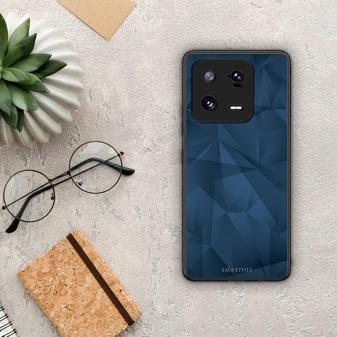 Θήκη Xiaomi 13 Pro Geometric Blue Abstract από τη Smartfits με σχέδιο στο πίσω μέρος και μαύρο περίβλημα | Xiaomi 13 Pro Geometric Blue Abstract Case with Colorful Back and Black Bezels