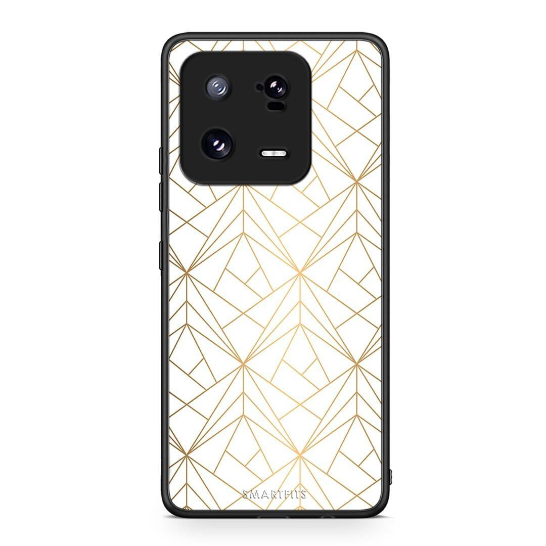 Θήκη Xiaomi 13 Geometric Luxury White από τη Smartfits με σχέδιο στο πίσω μέρος και μαύρο περίβλημα | Xiaomi 13 Geometric Luxury White Case with Colorful Back and Black Bezels