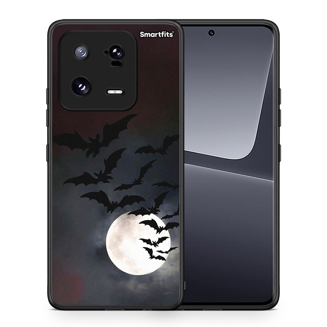 Θήκη Xiaomi 13 Halloween Bat Night από τη Smartfits με σχέδιο στο πίσω μέρος και μαύρο περίβλημα | Xiaomi 13 Halloween Bat Night Case with Colorful Back and Black Bezels