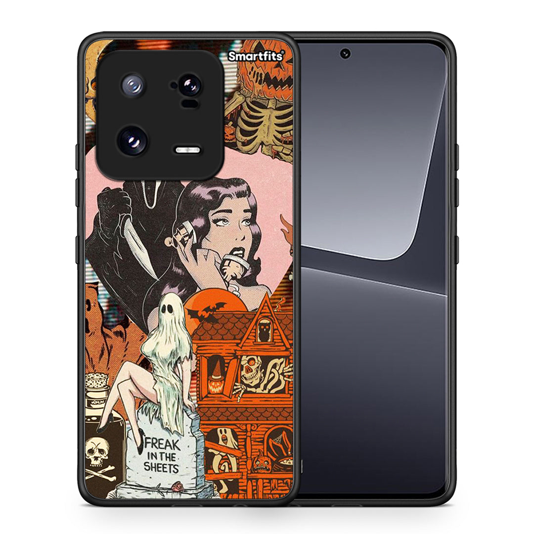 Θήκη Xiaomi 13 Pro Halloween Collage από τη Smartfits με σχέδιο στο πίσω μέρος και μαύρο περίβλημα | Xiaomi 13 Pro Halloween Collage Case with Colorful Back and Black Bezels