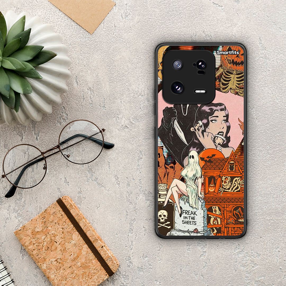 Θήκη Xiaomi 13 Pro Halloween Collage από τη Smartfits με σχέδιο στο πίσω μέρος και μαύρο περίβλημα | Xiaomi 13 Pro Halloween Collage Case with Colorful Back and Black Bezels