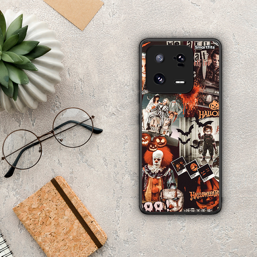 Θήκη Xiaomi 13 Halloween Spooky Season από τη Smartfits με σχέδιο στο πίσω μέρος και μαύρο περίβλημα | Xiaomi 13 Halloween Spooky Season Case with Colorful Back and Black Bezels