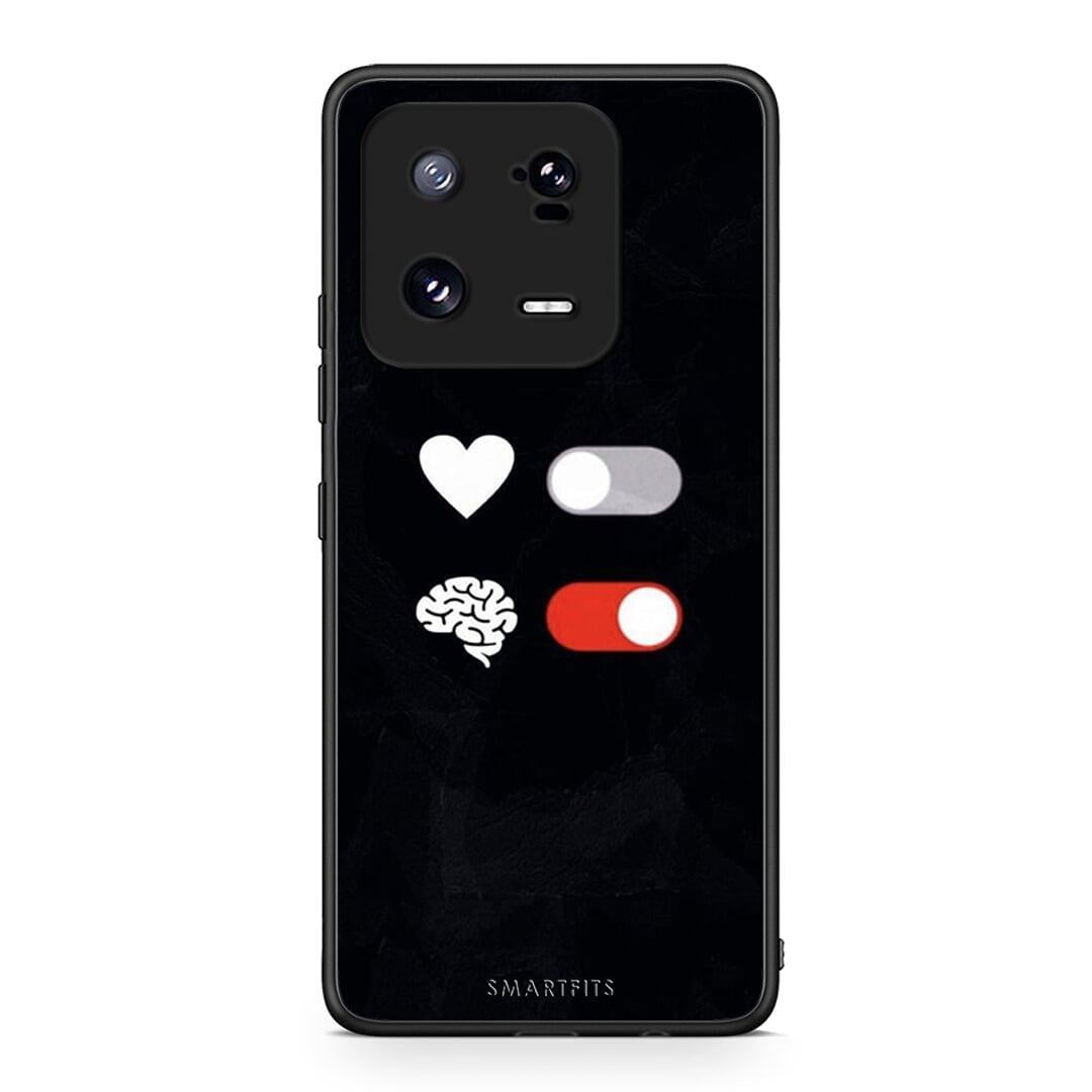 Θήκη Xiaomi 13 Heart Vs Brain από τη Smartfits με σχέδιο στο πίσω μέρος και μαύρο περίβλημα | Xiaomi 13 Heart Vs Brain Case with Colorful Back and Black Bezels