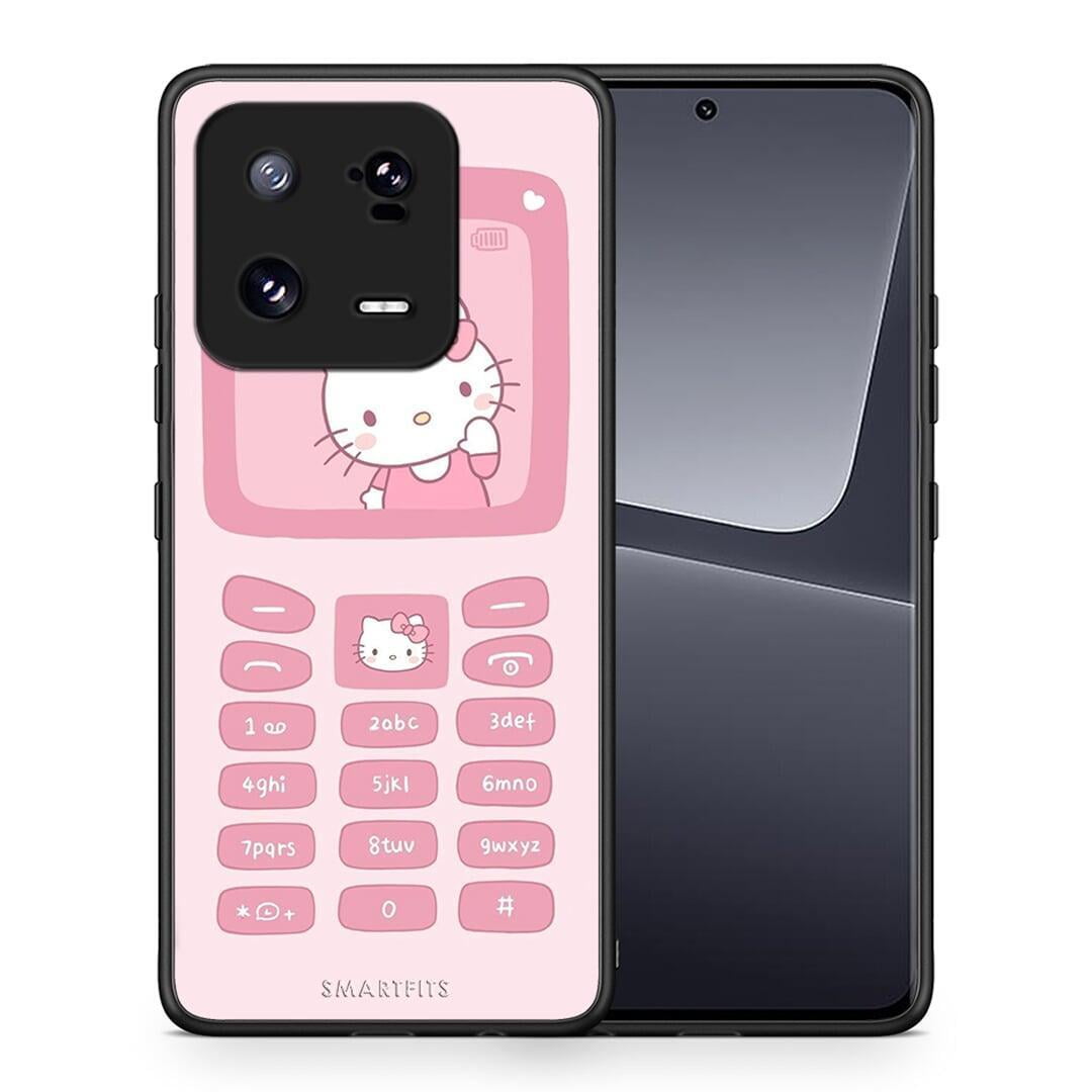 Θήκη Xiaomi 13 Pro Hello Kitten από τη Smartfits με σχέδιο στο πίσω μέρος και μαύρο περίβλημα | Xiaomi 13 Pro Hello Kitten Case with Colorful Back and Black Bezels