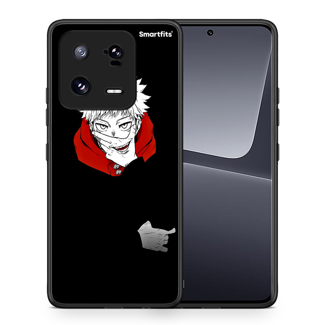 Θήκη Xiaomi 13 Pro Itadori Anime από τη Smartfits με σχέδιο στο πίσω μέρος και μαύρο περίβλημα | Xiaomi 13 Pro Itadori Anime Case with Colorful Back and Black Bezels