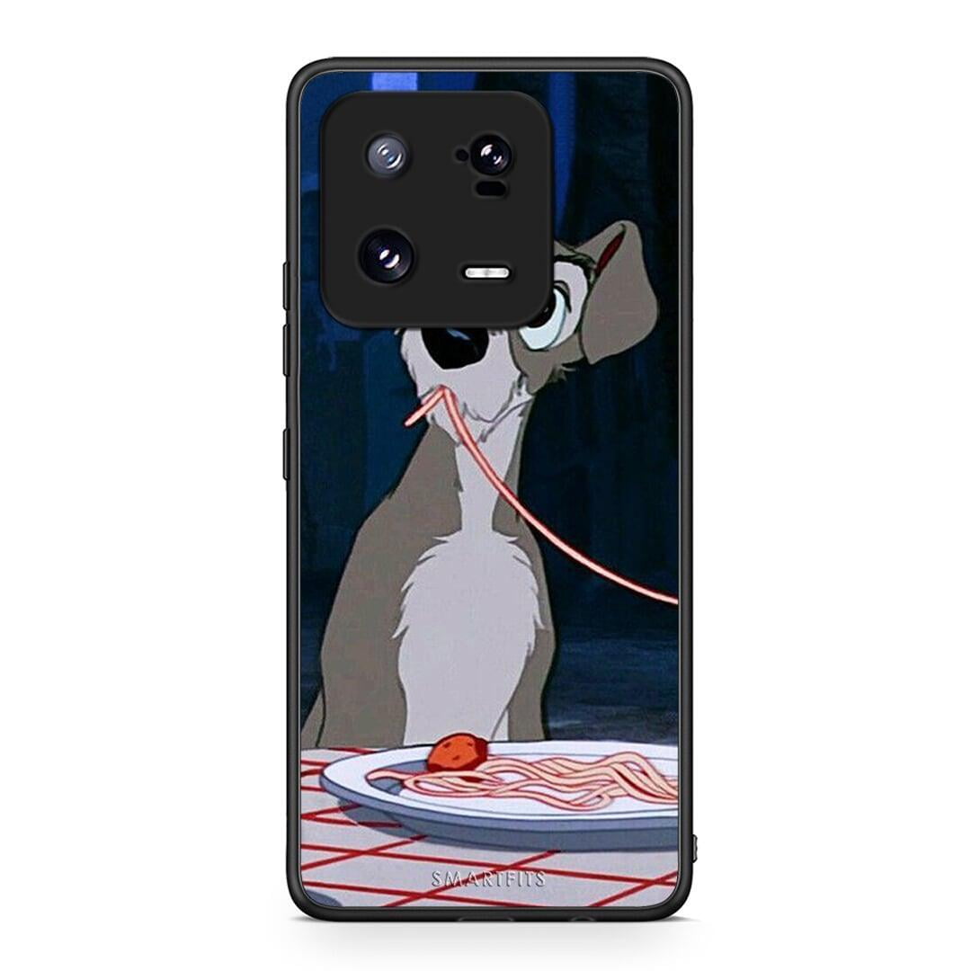 Θήκη Xiaomi 13 Lady And Tramp 1 από τη Smartfits με σχέδιο στο πίσω μέρος και μαύρο περίβλημα | Xiaomi 13 Lady And Tramp 1 Case with Colorful Back and Black Bezels