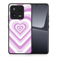 Thumbnail for Θήκη Xiaomi 13 Lilac Hearts από τη Smartfits με σχέδιο στο πίσω μέρος και μαύρο περίβλημα | Xiaomi 13 Lilac Hearts Case with Colorful Back and Black Bezels