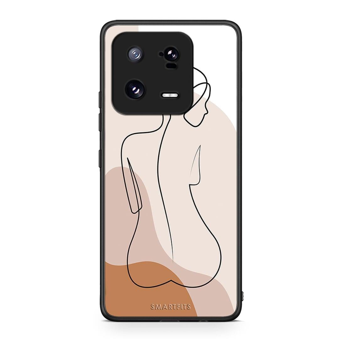 Θήκη Xiaomi 13 LineArt Woman από τη Smartfits με σχέδιο στο πίσω μέρος και μαύρο περίβλημα | Xiaomi 13 LineArt Woman Case with Colorful Back and Black Bezels