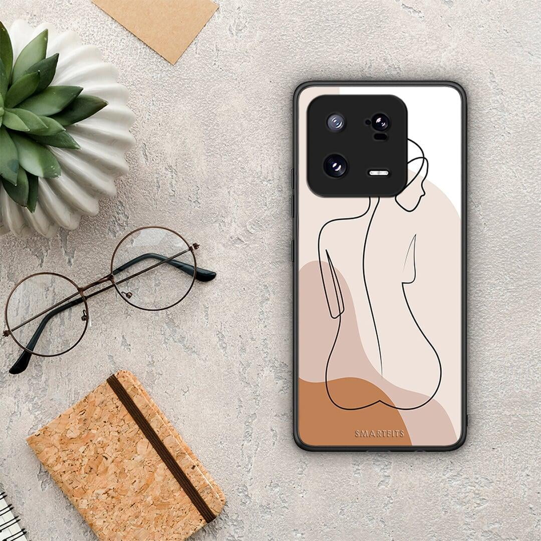 Θήκη Xiaomi 13 LineArt Woman από τη Smartfits με σχέδιο στο πίσω μέρος και μαύρο περίβλημα | Xiaomi 13 LineArt Woman Case with Colorful Back and Black Bezels