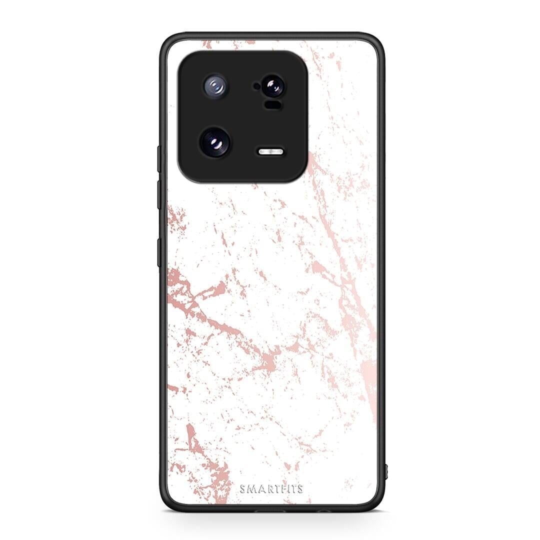 Θήκη Xiaomi 13 Marble Pink Splash από τη Smartfits με σχέδιο στο πίσω μέρος και μαύρο περίβλημα | Xiaomi 13 Marble Pink Splash Case with Colorful Back and Black Bezels