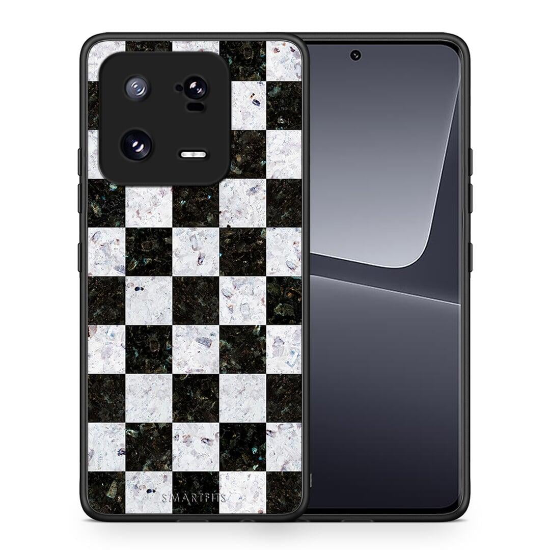 Θήκη Xiaomi 13 Pro Marble Square Geometric από τη Smartfits με σχέδιο στο πίσω μέρος και μαύρο περίβλημα | Xiaomi 13 Pro Marble Square Geometric Case with Colorful Back and Black Bezels