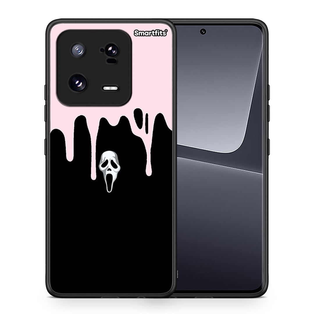 Θήκη Xiaomi 13 Melting Halloween Mask από τη Smartfits με σχέδιο στο πίσω μέρος και μαύρο περίβλημα | Xiaomi 13 Melting Halloween Mask Case with Colorful Back and Black Bezels