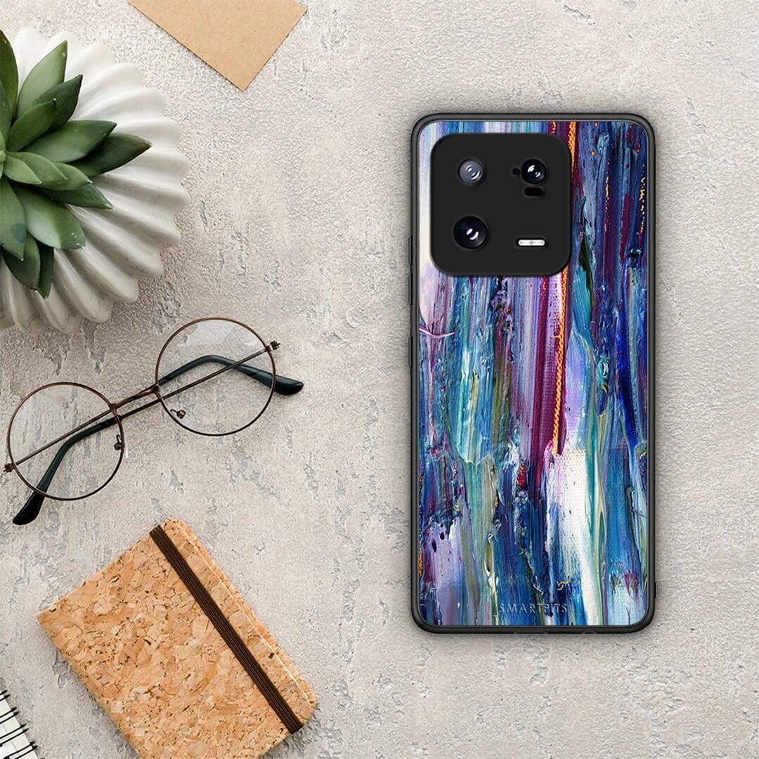 Θήκη Xiaomi 13 Paint Winter από τη Smartfits με σχέδιο στο πίσω μέρος και μαύρο περίβλημα | Xiaomi 13 Paint Winter Case with Colorful Back and Black Bezels