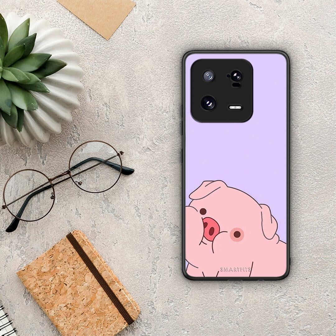 Θήκη Xiaomi 13 Pig Love 2 από τη Smartfits με σχέδιο στο πίσω μέρος και μαύρο περίβλημα | Xiaomi 13 Pig Love 2 Case with Colorful Back and Black Bezels