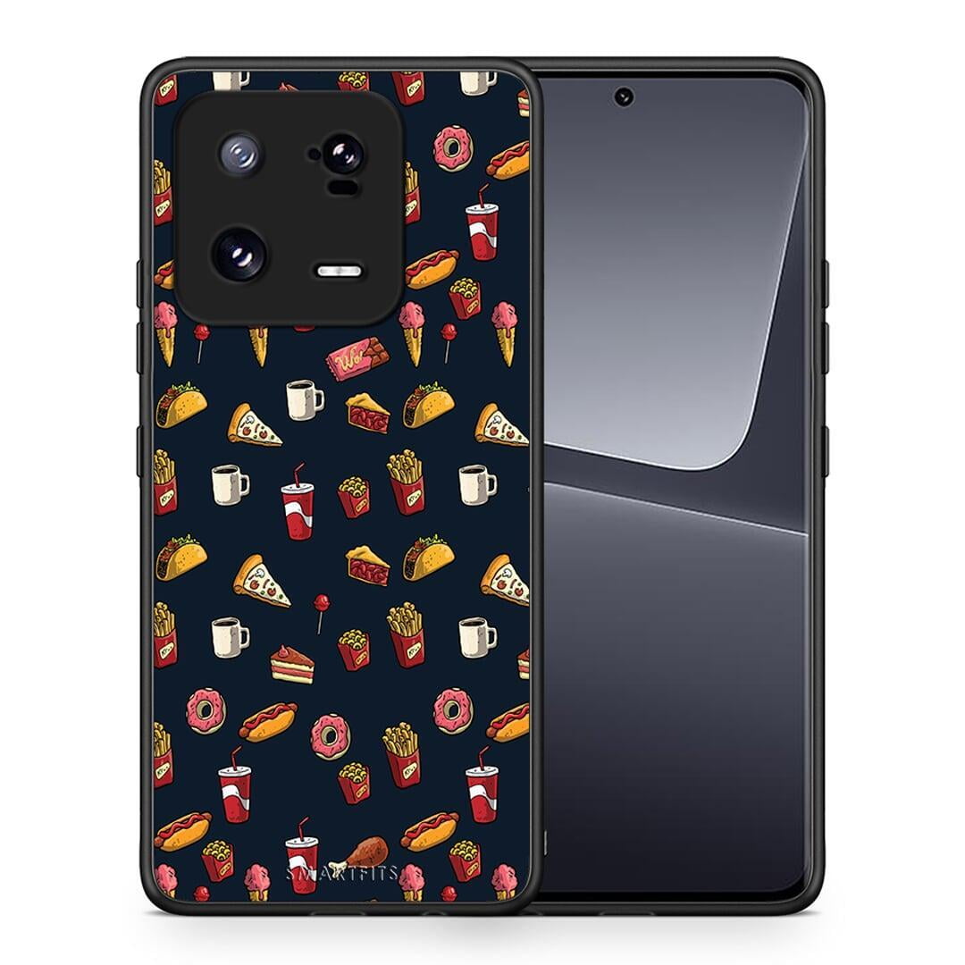 Θήκη Xiaomi 13 Random Hungry από τη Smartfits με σχέδιο στο πίσω μέρος και μαύρο περίβλημα | Xiaomi 13 Random Hungry Case with Colorful Back and Black Bezels