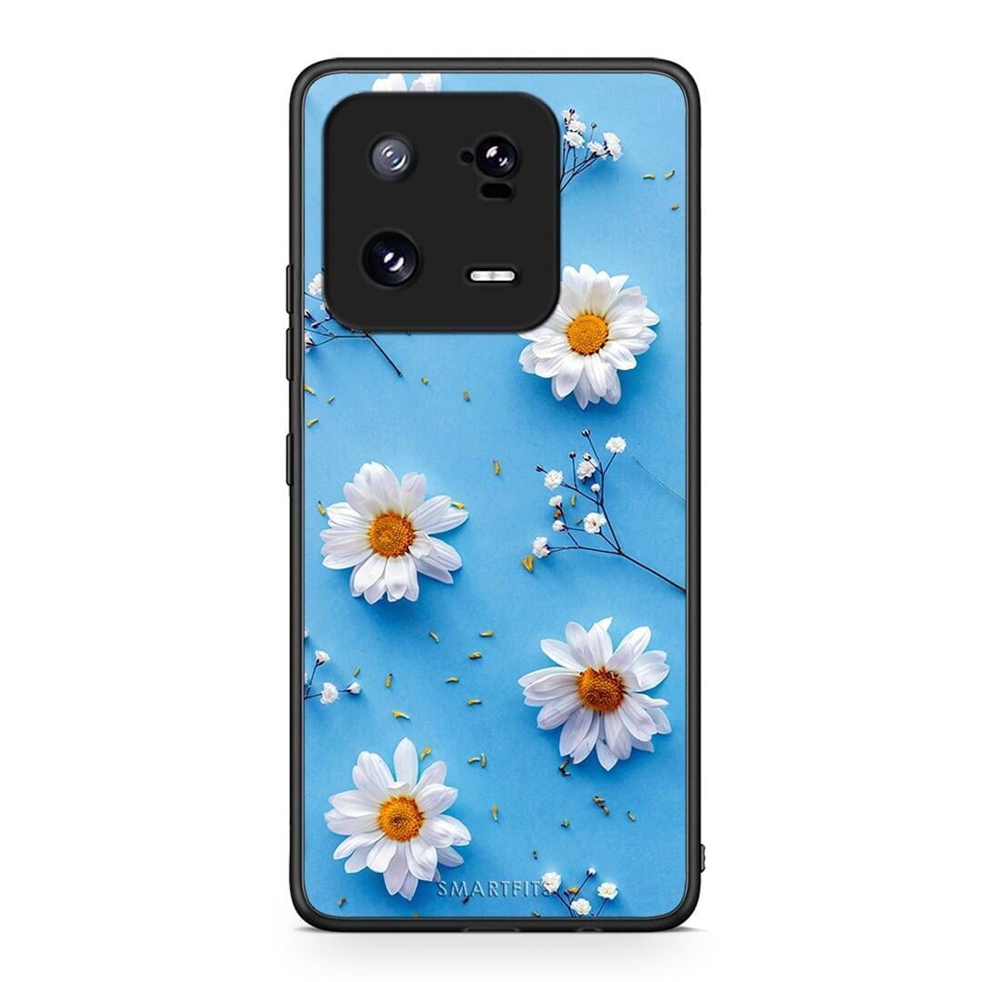 Θήκη Xiaomi 13 Real Daisies από τη Smartfits με σχέδιο στο πίσω μέρος και μαύρο περίβλημα | Xiaomi 13 Real Daisies Case with Colorful Back and Black Bezels