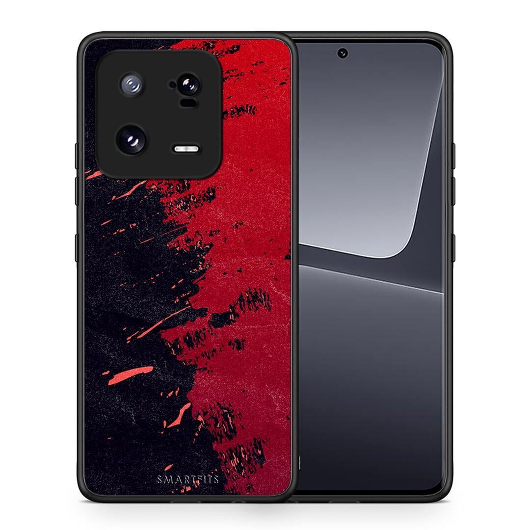 Θήκη Xiaomi 13 Pro Red Paint από τη Smartfits με σχέδιο στο πίσω μέρος και μαύρο περίβλημα | Xiaomi 13 Pro Red Paint Case with Colorful Back and Black Bezels