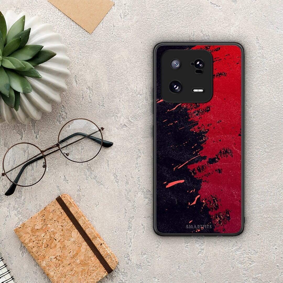 Θήκη Xiaomi 13 Pro Red Paint από τη Smartfits με σχέδιο στο πίσω μέρος και μαύρο περίβλημα | Xiaomi 13 Pro Red Paint Case with Colorful Back and Black Bezels