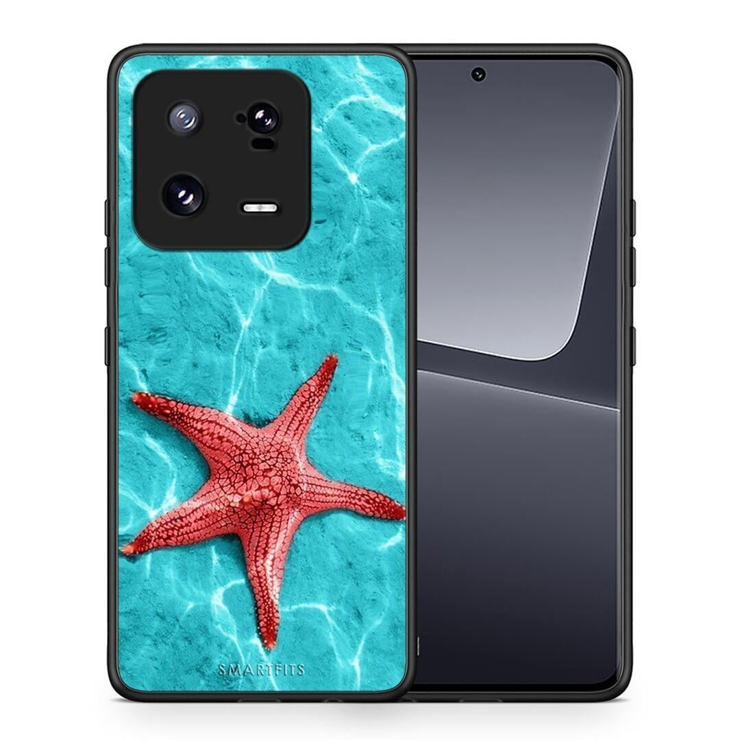 Θήκη Xiaomi 13 Red Starfish από τη Smartfits με σχέδιο στο πίσω μέρος και μαύρο περίβλημα | Xiaomi 13 Red Starfish Case with Colorful Back and Black Bezels