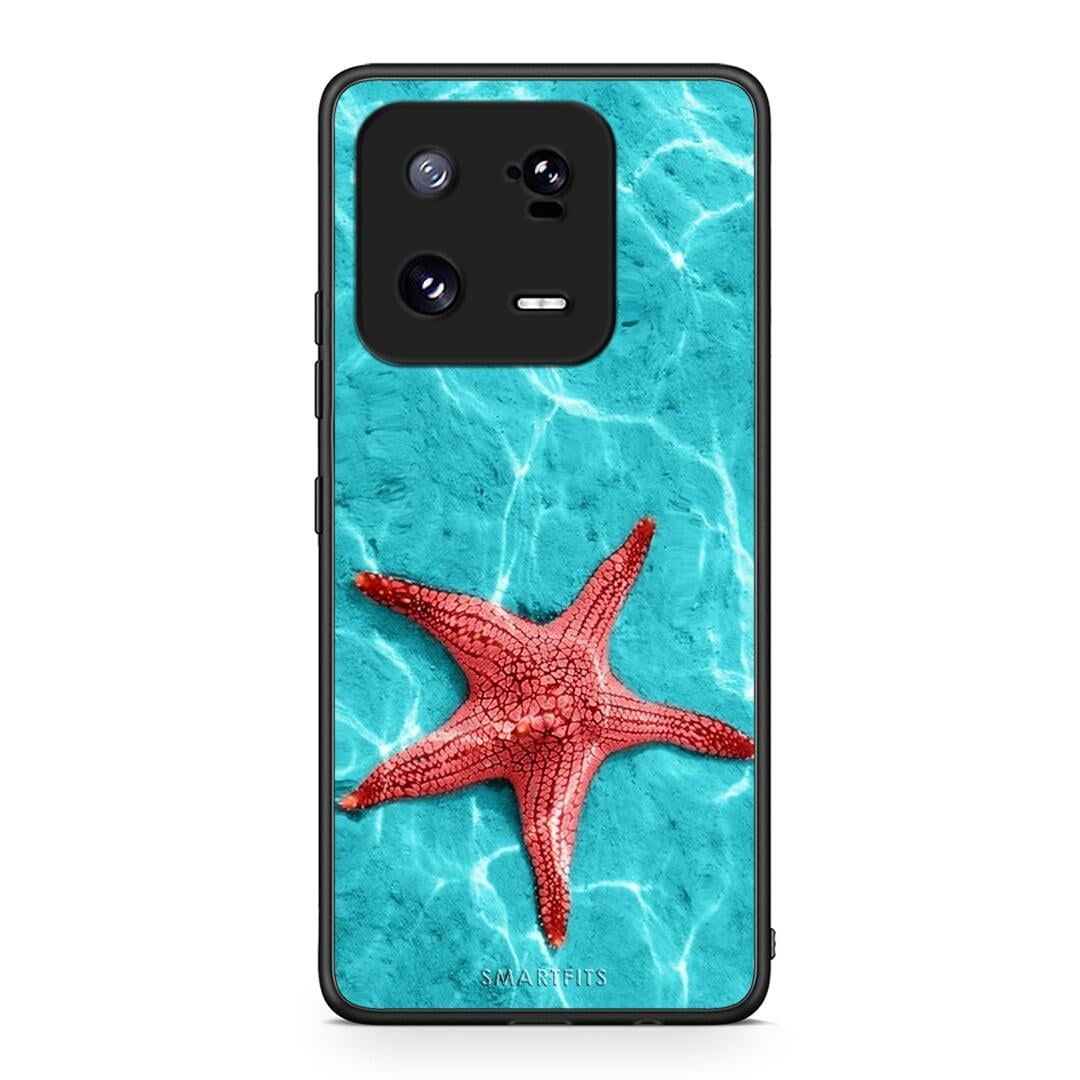 Θήκη Xiaomi 13 Pro Red Starfish από τη Smartfits με σχέδιο στο πίσω μέρος και μαύρο περίβλημα | Xiaomi 13 Pro Red Starfish Case with Colorful Back and Black Bezels