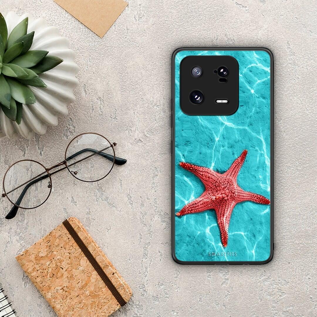 Θήκη Xiaomi 13 Pro Red Starfish από τη Smartfits με σχέδιο στο πίσω μέρος και μαύρο περίβλημα | Xiaomi 13 Pro Red Starfish Case with Colorful Back and Black Bezels