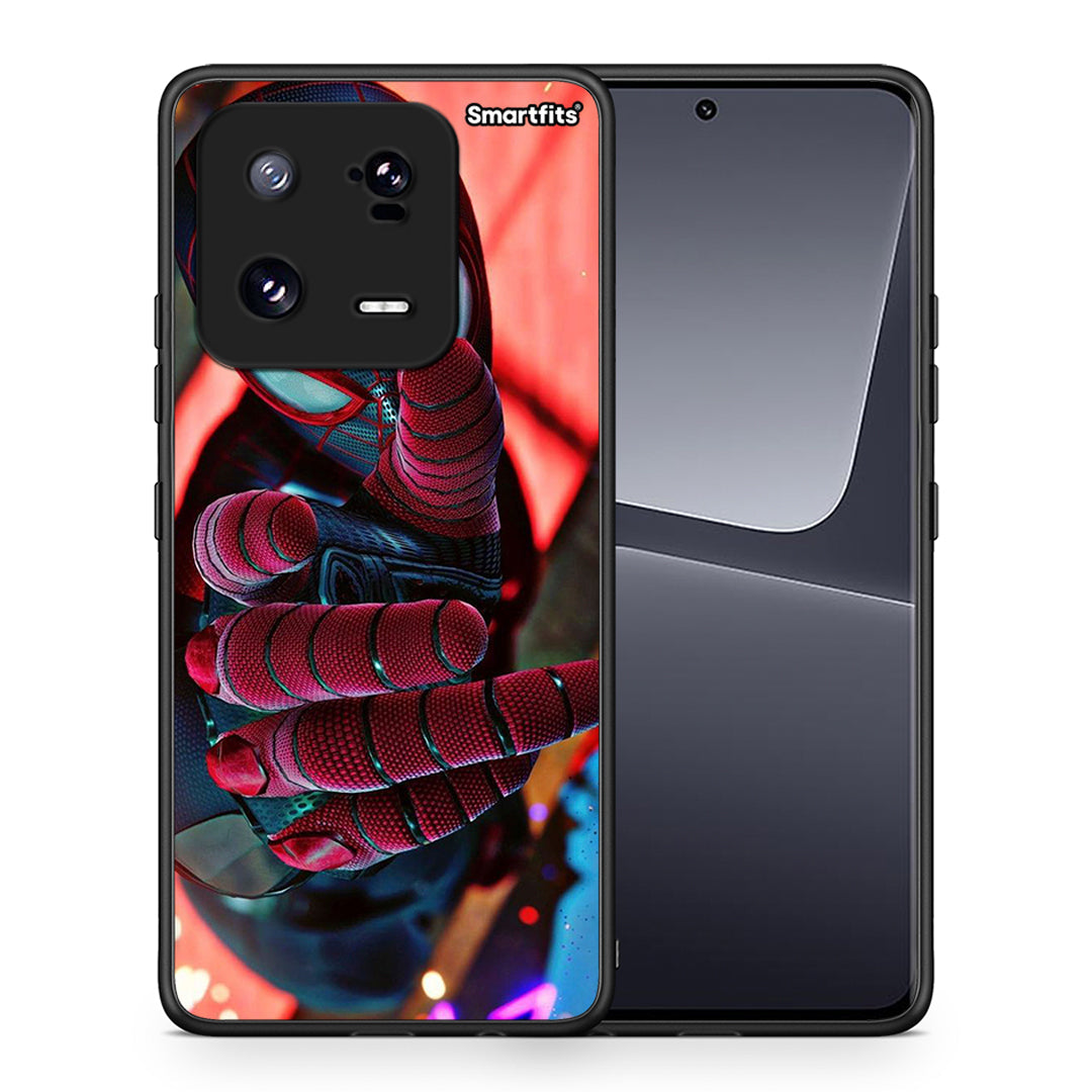 Θήκη Xiaomi 13 Pro Spider Hand από τη Smartfits με σχέδιο στο πίσω μέρος και μαύρο περίβλημα | Xiaomi 13 Pro Spider Hand Case with Colorful Back and Black Bezels