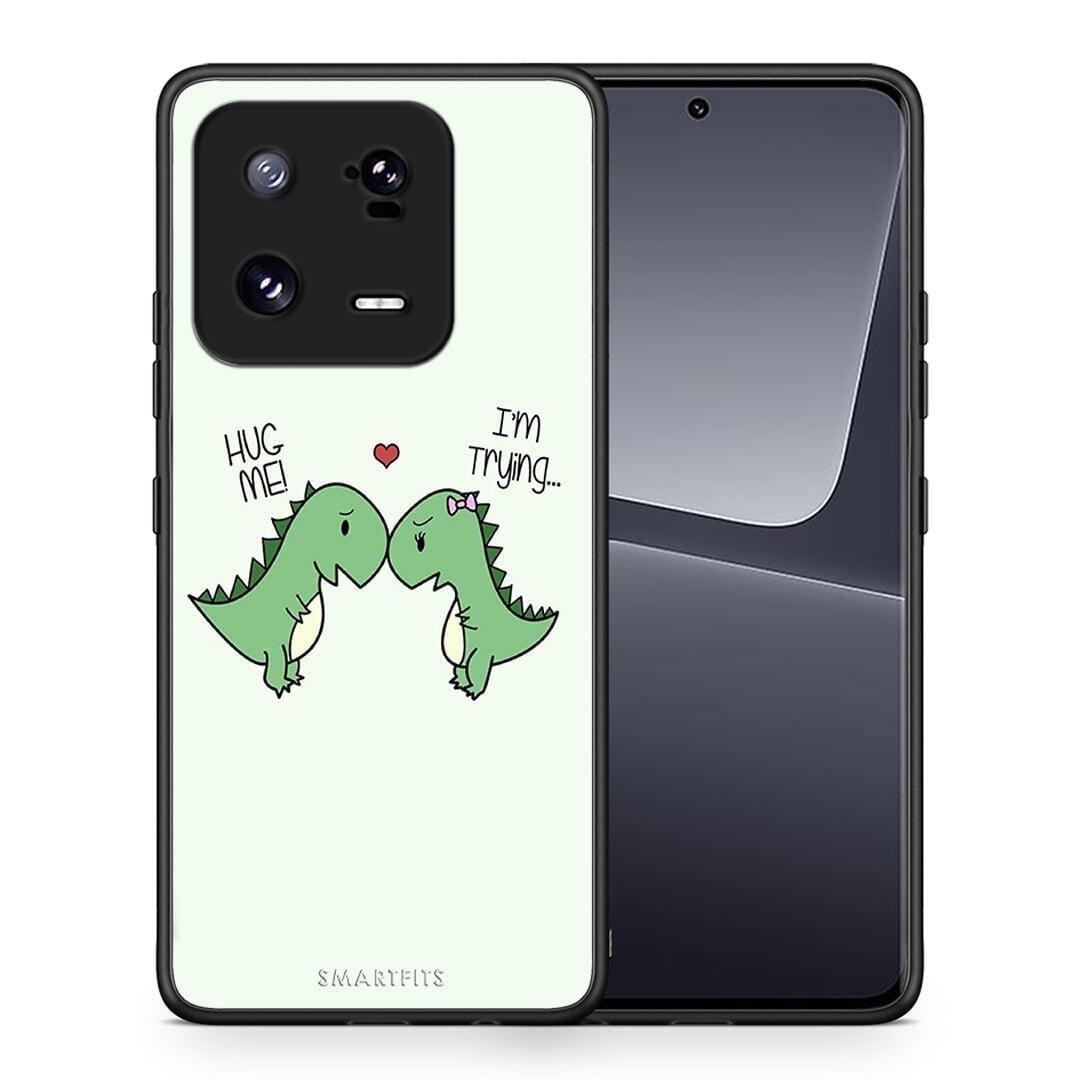 Θήκη Xiaomi 13 Valentine Rex από τη Smartfits με σχέδιο στο πίσω μέρος και μαύρο περίβλημα | Xiaomi 13 Valentine Rex Case with Colorful Back and Black Bezels