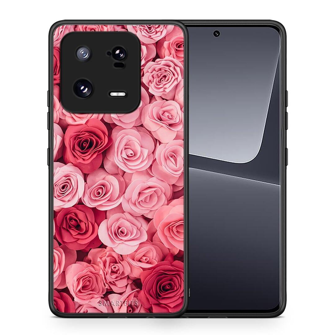 Θήκη Xiaomi 13 Valentine RoseGarden από τη Smartfits με σχέδιο στο πίσω μέρος και μαύρο περίβλημα | Xiaomi 13 Valentine RoseGarden Case with Colorful Back and Black Bezels