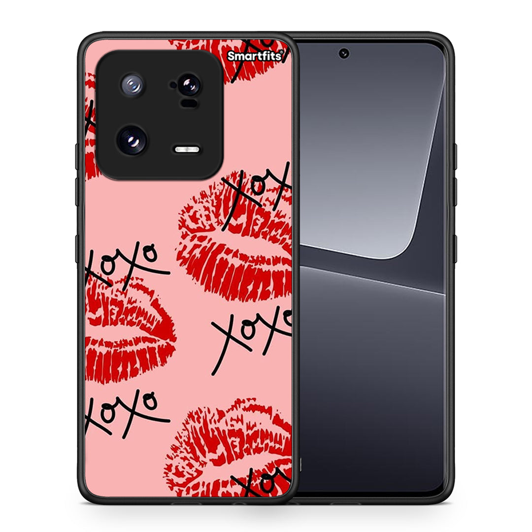 Θήκη Xiaomi 13 Pro XOXO Lips από τη Smartfits με σχέδιο στο πίσω μέρος και μαύρο περίβλημα | Xiaomi 13 Pro XOXO Lips Case with Colorful Back and Black Bezels