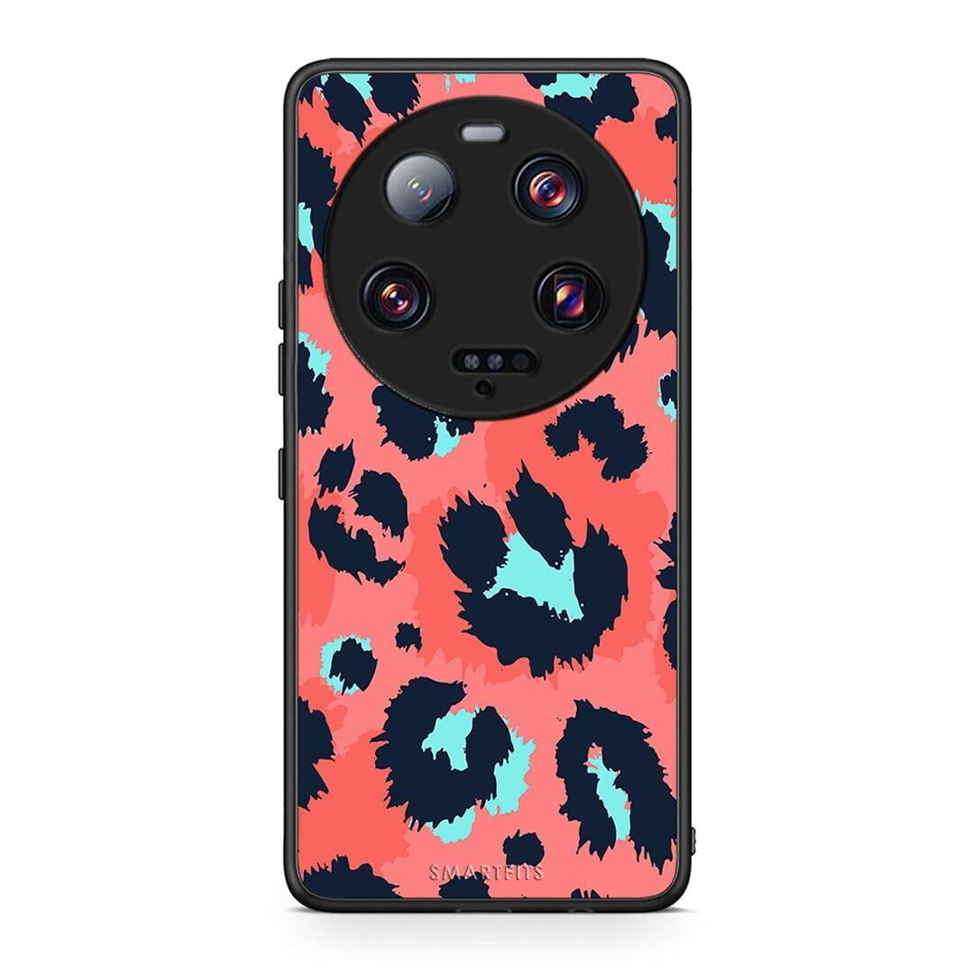 Θήκη Xiaomi 13 Ultra Animal Pink Leopard από τη Smartfits με σχέδιο στο πίσω μέρος και μαύρο περίβλημα | Xiaomi 13 Ultra Animal Pink Leopard Case with Colorful Back and Black Bezels