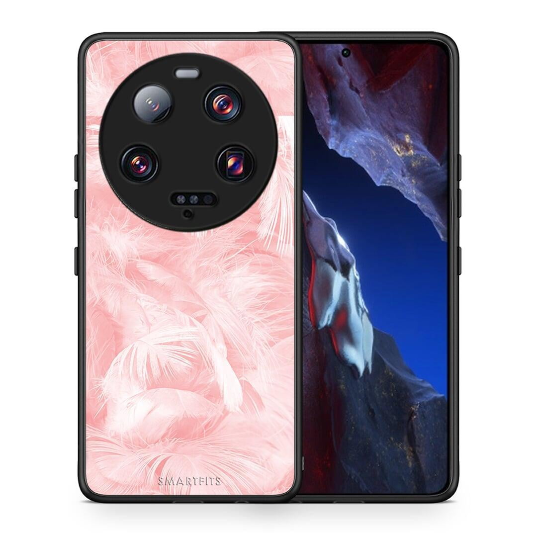 Θήκη Xiaomi 13 Ultra Boho Pink Feather από τη Smartfits με σχέδιο στο πίσω μέρος και μαύρο περίβλημα | Xiaomi 13 Ultra Boho Pink Feather Case with Colorful Back and Black Bezels