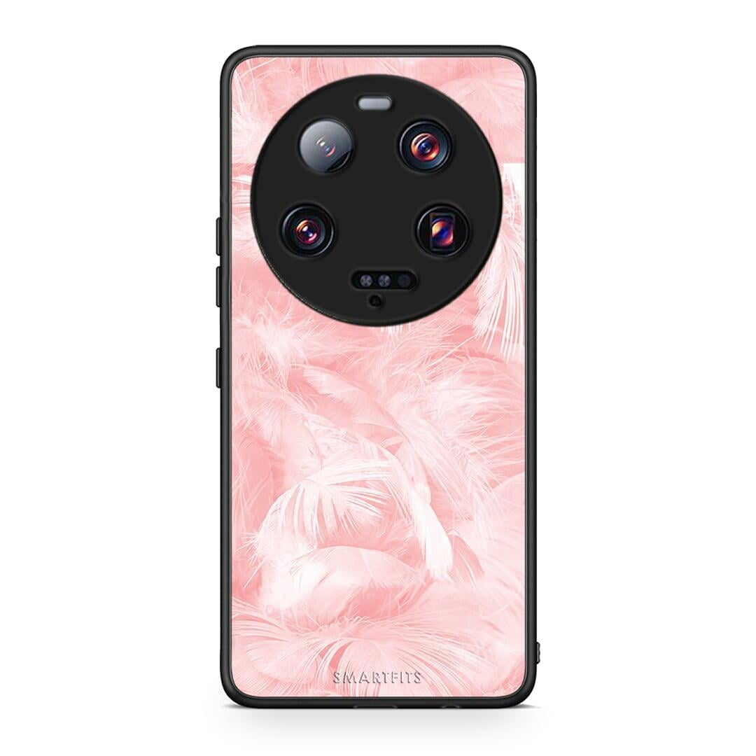 Θήκη Xiaomi 13 Ultra Boho Pink Feather από τη Smartfits με σχέδιο στο πίσω μέρος και μαύρο περίβλημα | Xiaomi 13 Ultra Boho Pink Feather Case with Colorful Back and Black Bezels