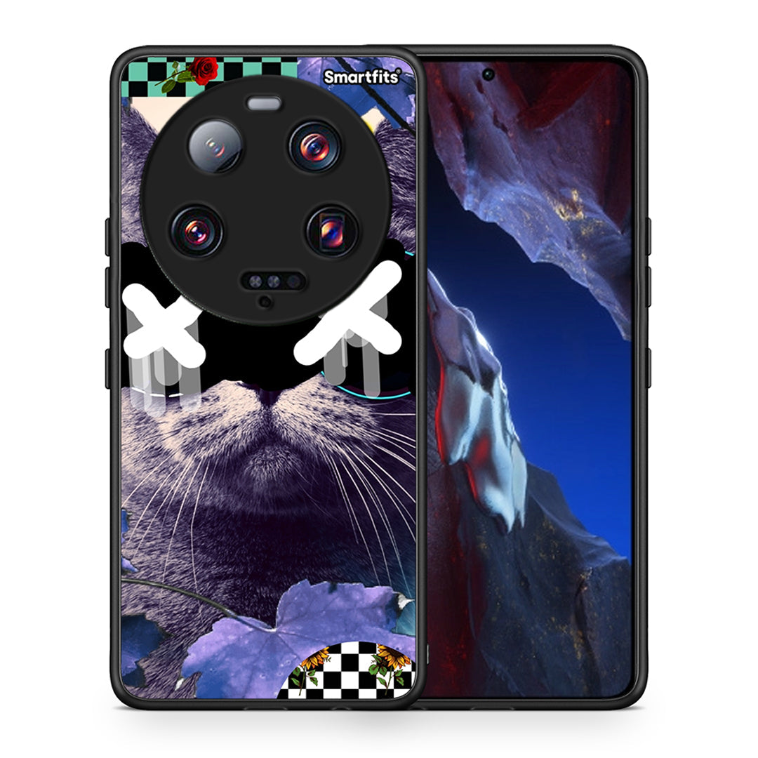 Θήκη Xiaomi 13 Ultra Cat Collage από τη Smartfits με σχέδιο στο πίσω μέρος και μαύρο περίβλημα | Xiaomi 13 Ultra Cat Collage Case with Colorful Back and Black Bezels