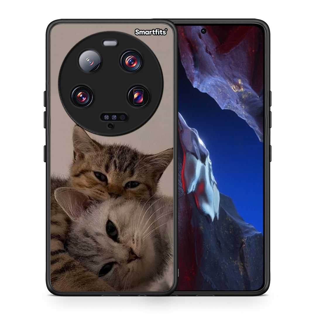 Θήκη Xiaomi 13 Ultra Cats In Love από τη Smartfits με σχέδιο στο πίσω μέρος και μαύρο περίβλημα | Xiaomi 13 Ultra Cats In Love Case with Colorful Back and Black Bezels