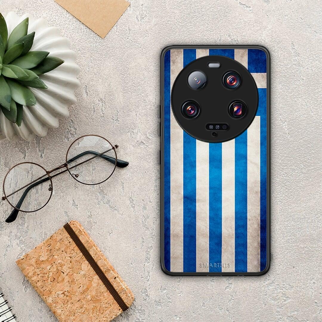 Θήκη Xiaomi 13 Ultra Flag Greek από τη Smartfits με σχέδιο στο πίσω μέρος και μαύρο περίβλημα | Xiaomi 13 Ultra Flag Greek Case with Colorful Back and Black Bezels