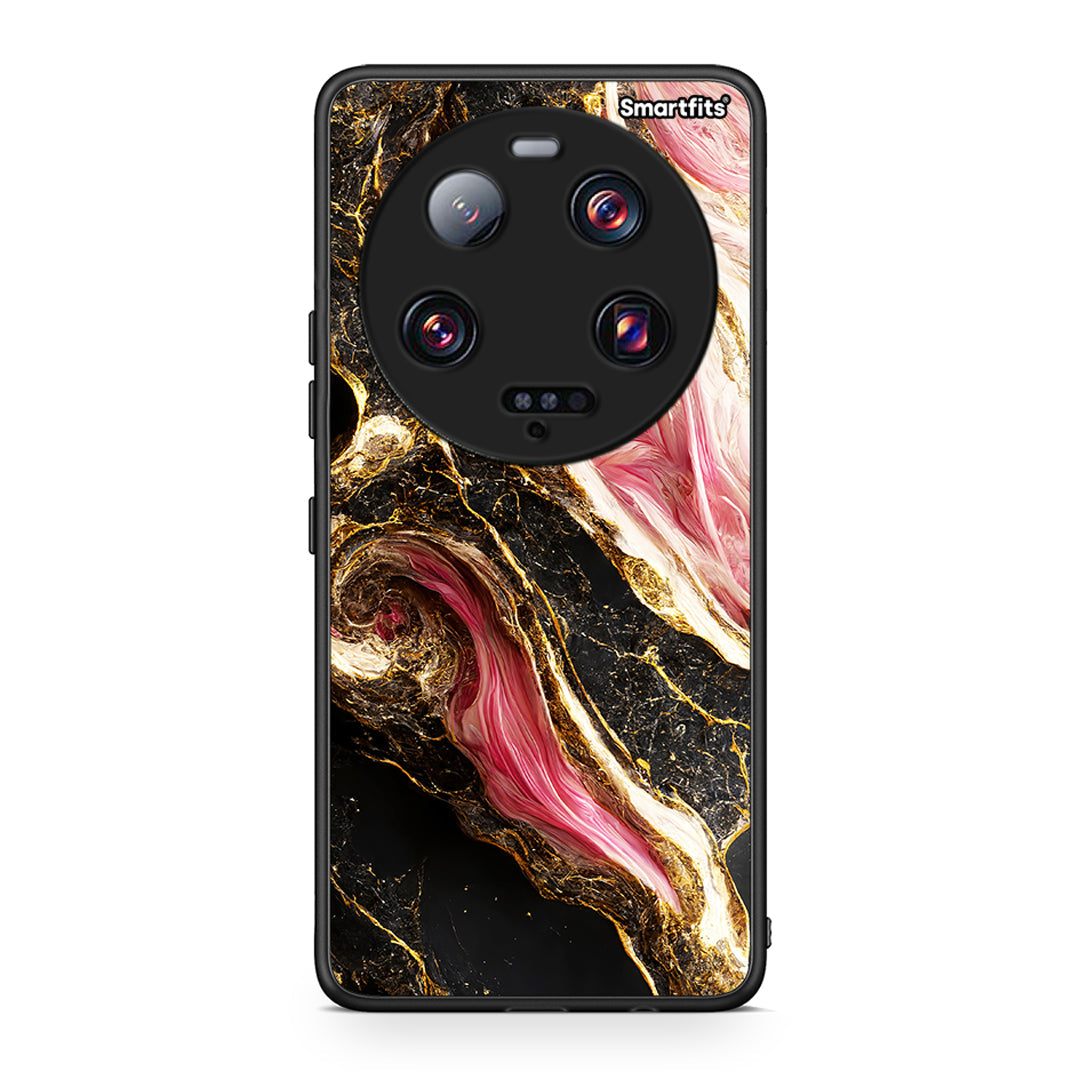 Θήκη Xiaomi 13 Ultra Glamorous Pink Marble από τη Smartfits με σχέδιο στο πίσω μέρος και μαύρο περίβλημα | Xiaomi 13 Ultra Glamorous Pink Marble Case with Colorful Back and Black Bezels