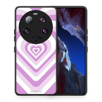 Thumbnail for Θήκη Xiaomi 13 Ultra Lilac Hearts από τη Smartfits με σχέδιο στο πίσω μέρος και μαύρο περίβλημα | Xiaomi 13 Ultra Lilac Hearts Case with Colorful Back and Black Bezels