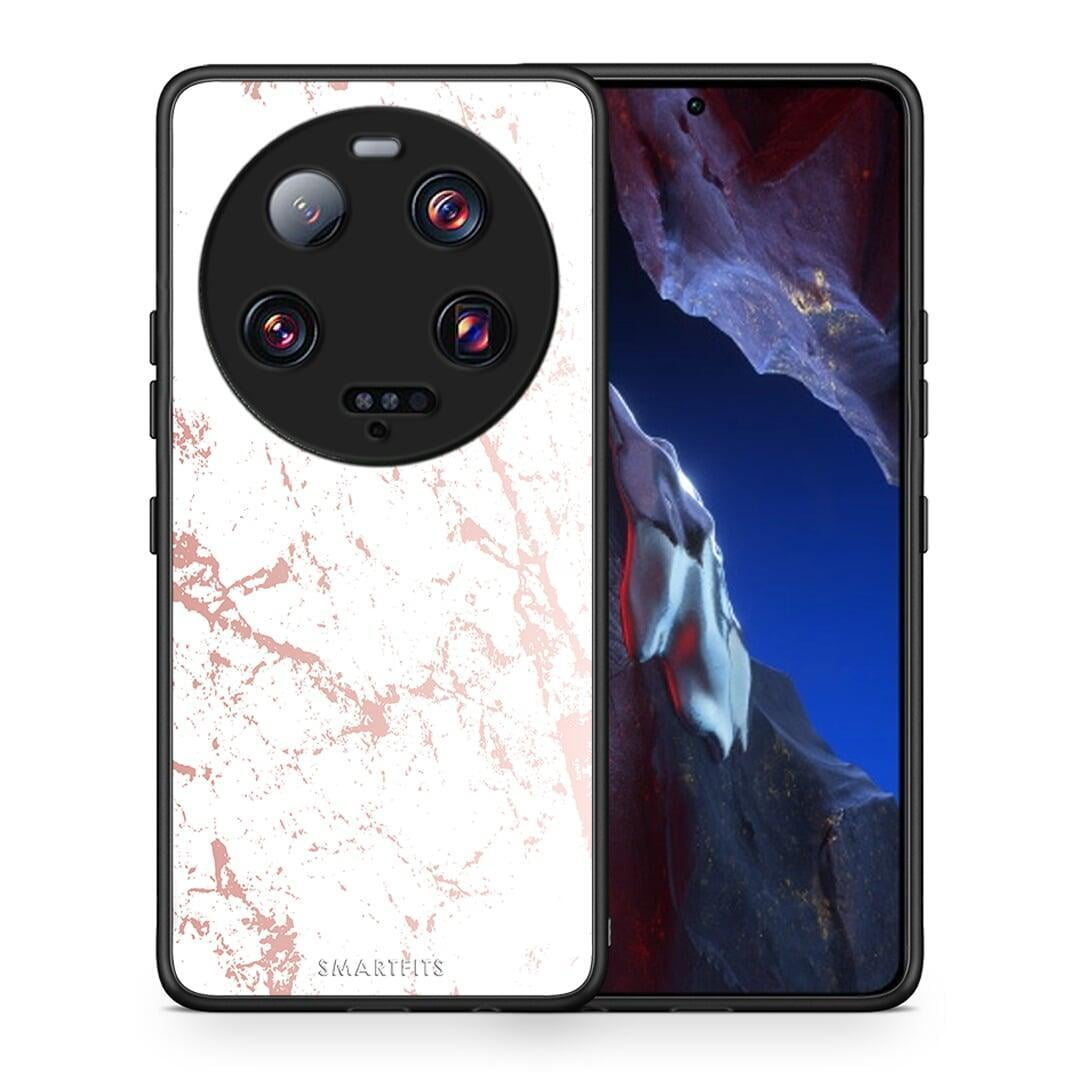 Θήκη Xiaomi 13 Ultra Marble Pink Splash από τη Smartfits με σχέδιο στο πίσω μέρος και μαύρο περίβλημα | Xiaomi 13 Ultra Marble Pink Splash Case with Colorful Back and Black Bezels