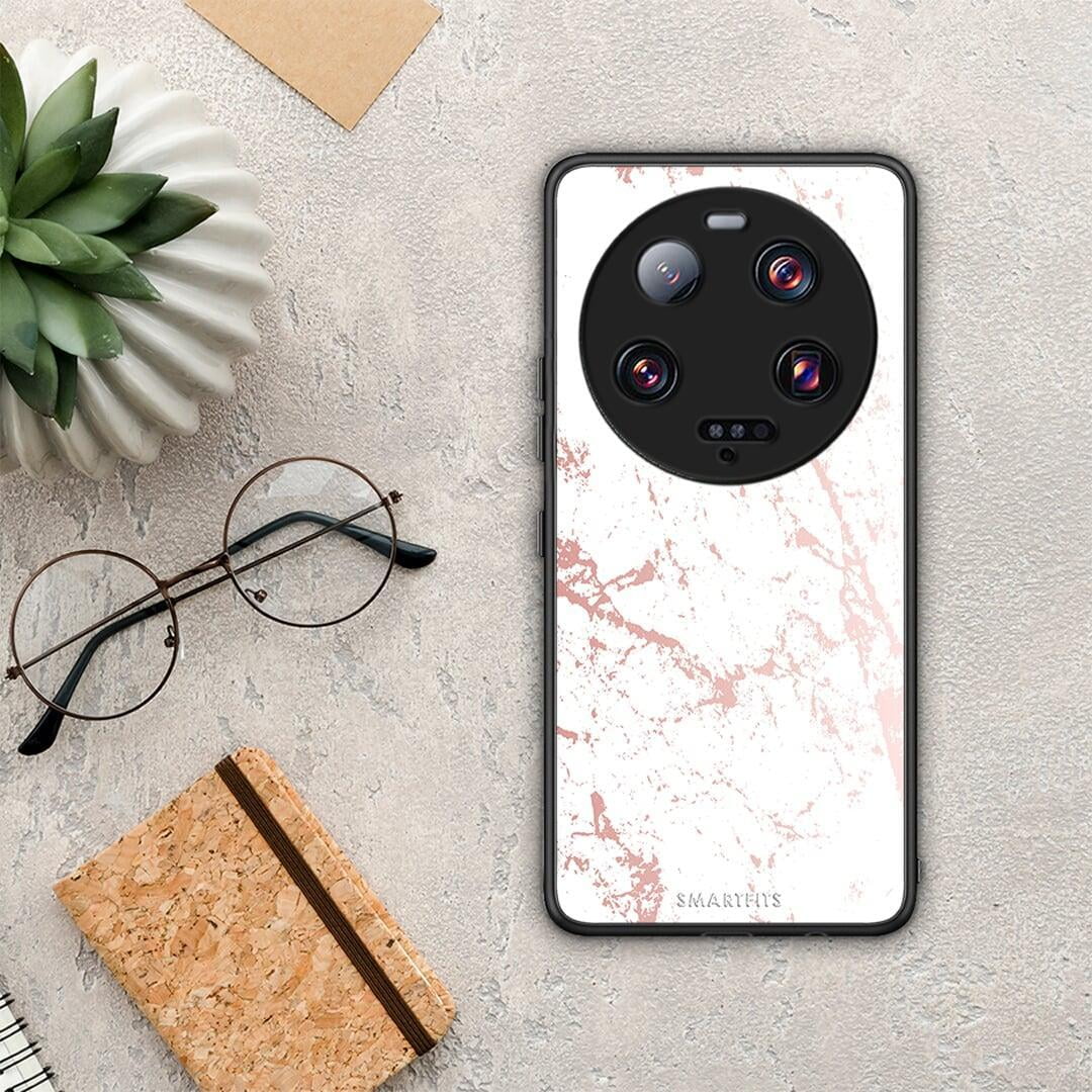 Θήκη Xiaomi 13 Ultra Marble Pink Splash από τη Smartfits με σχέδιο στο πίσω μέρος και μαύρο περίβλημα | Xiaomi 13 Ultra Marble Pink Splash Case with Colorful Back and Black Bezels