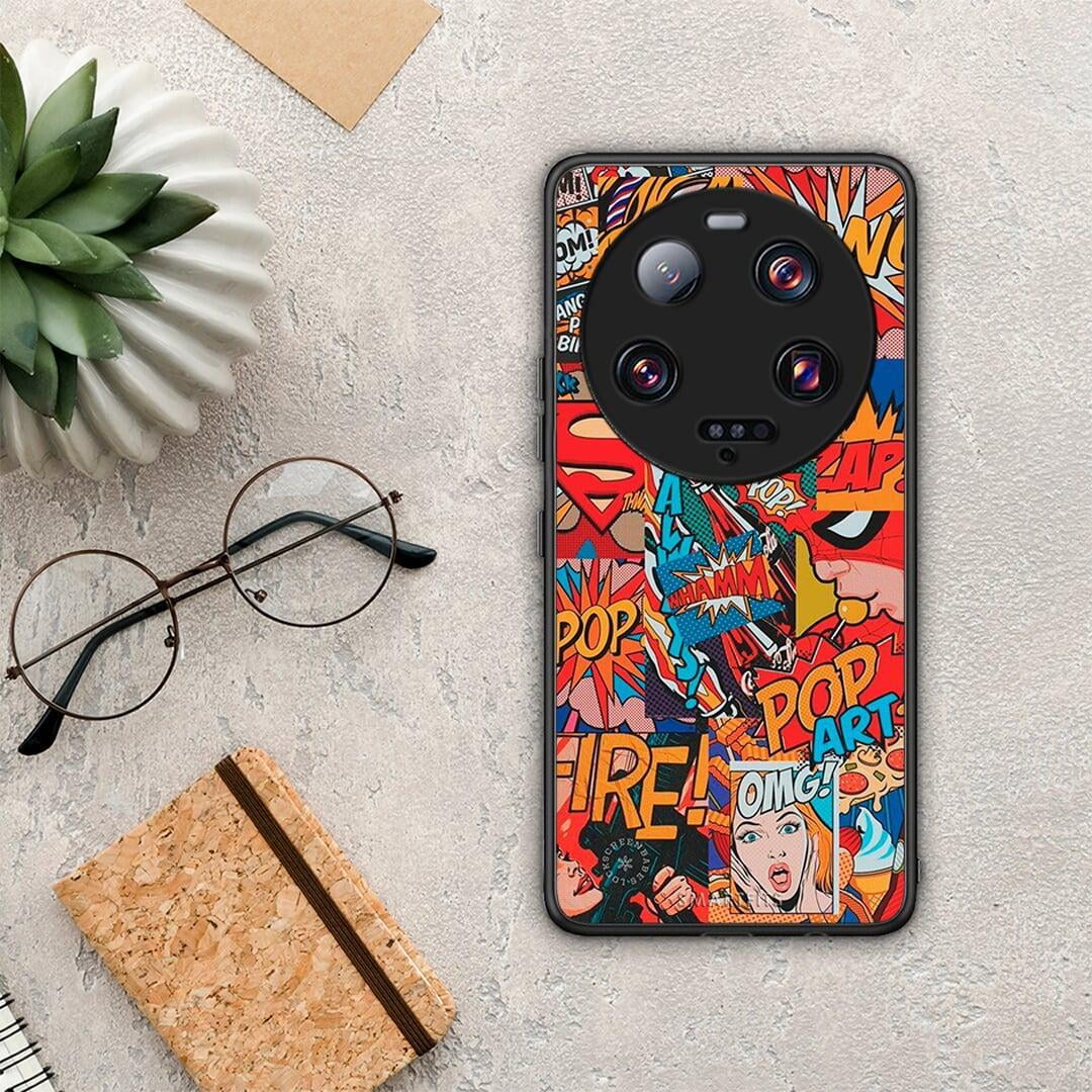 Θήκη Xiaomi 13 Ultra PopArt OMG από τη Smartfits με σχέδιο στο πίσω μέρος και μαύρο περίβλημα | Xiaomi 13 Ultra PopArt OMG Case with Colorful Back and Black Bezels