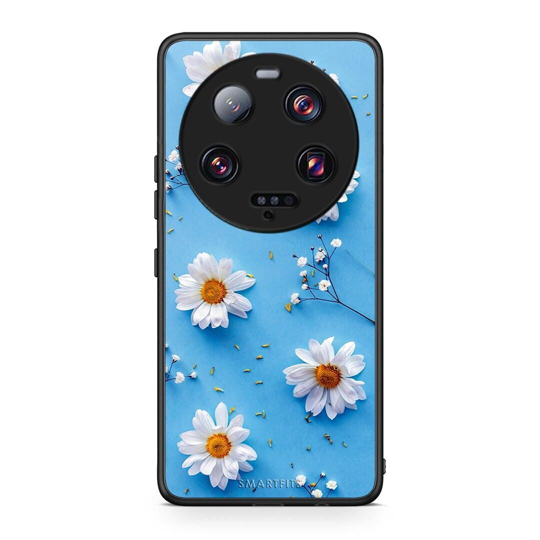 Θήκη Xiaomi 13 Ultra Real Daisies από τη Smartfits με σχέδιο στο πίσω μέρος και μαύρο περίβλημα | Xiaomi 13 Ultra Real Daisies Case with Colorful Back and Black Bezels