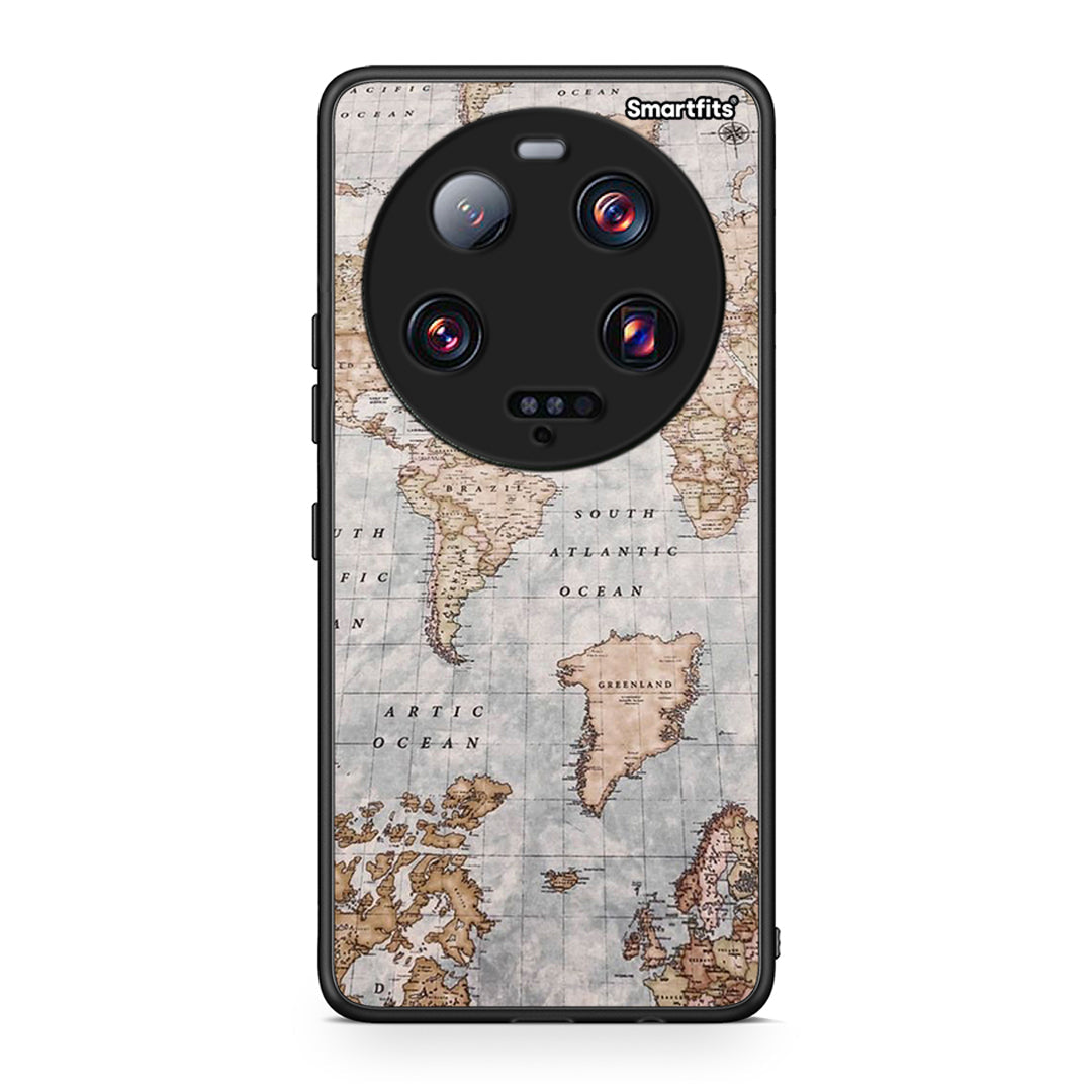 Θήκη Xiaomi 13 Ultra World Map από τη Smartfits με σχέδιο στο πίσω μέρος και μαύρο περίβλημα | Xiaomi 13 Ultra World Map Case with Colorful Back and Black Bezels