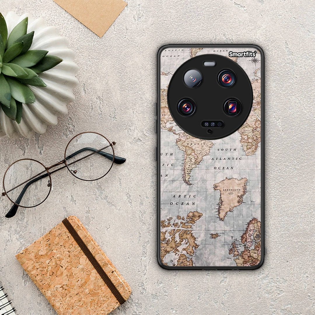 Θήκη Xiaomi 13 Ultra World Map από τη Smartfits με σχέδιο στο πίσω μέρος και μαύρο περίβλημα | Xiaomi 13 Ultra World Map Case with Colorful Back and Black Bezels