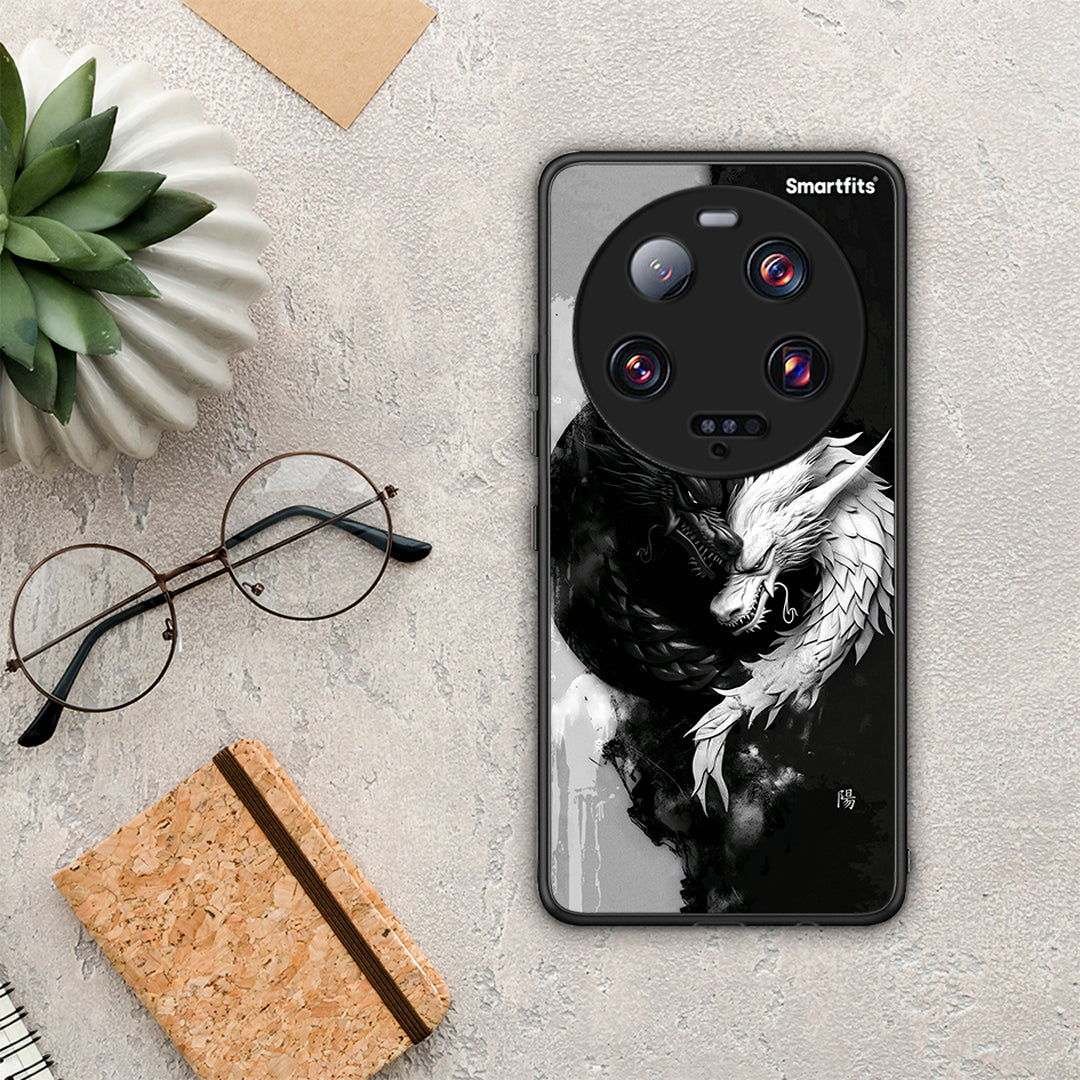 Θήκη Xiaomi 13 Ultra Yin Yang από τη Smartfits με σχέδιο στο πίσω μέρος και μαύρο περίβλημα | Xiaomi 13 Ultra Yin Yang Case with Colorful Back and Black Bezels